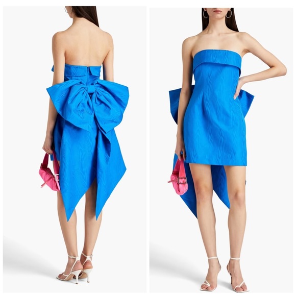 Rebecca Vallance Dresses & Skirts - Rebecca Vallance Malone strapless bow-embellished moire mini dress Size 10 US
